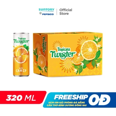Thùng 24 Lon Nước Trái Cây Twister Cam 320ml - Giảm giá chỉ 232.000đ