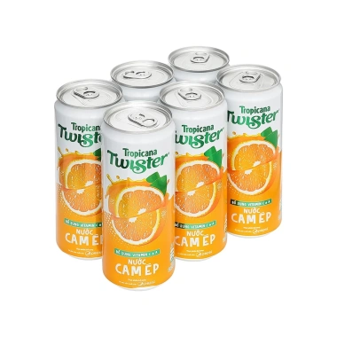 Thùng 24 Lon Nước Trái Cây Twister Cam Ép 320ml - Giá chỉ 125.000đ, tiết kiệm ngay