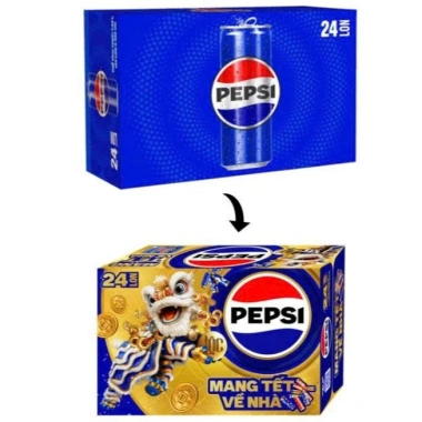Thùng 24 lon Pepsi Cola 320ml/235ml - Giá ưu đãi 200.000đ, tiết kiệm ngay