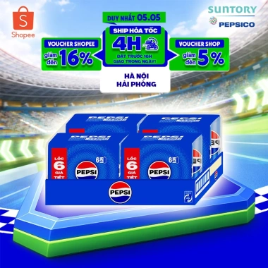 Thùng 24 Lon Pepsi Nước Ngọt Có Gaz 235ml - Giá Ưu Đãi 190.000đ (Giảm 45.600đ)