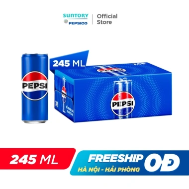 Thùng 24 Lon Pepsi Nước Ngọt Có Gaz 235ml - Giá Ưu Đãi 190.000đ (Giảm 45.600đ)