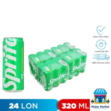Thùng 24 Lon Sprite Vị Chanh 320ml Nước Ngọt Có Gas Giải Khát Ưu Đãi 205.000đ