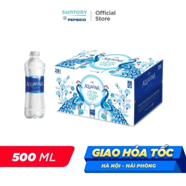 Thùng 28 chai Aquafina 500ml - Nước tinh khiết, giá ưu đãi 138k, giao nhanh 3