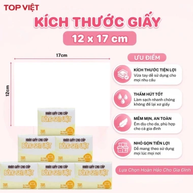 Thùng 30 gói giấy ăn cao cấp Bông Sen Việt 4 lớp - 300 tờ, chỉ 60.000 VND 2