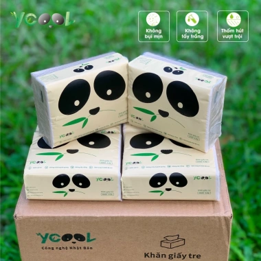 Thùng 30 gói Giấy ăn gấu trúc YCOOL 4 lớp 260 tờ - Giá ưu đãi 106.000đ 2