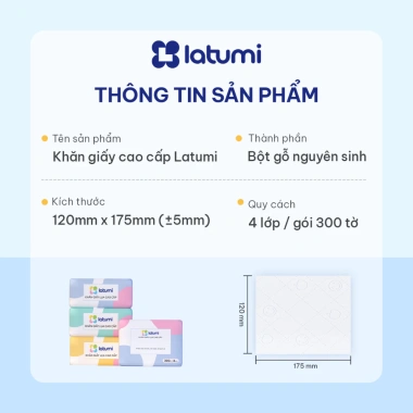 Thùng 30 gói giấy ăn Latumi 4 lớp mềm, thấm nhanh bột gỗ nguyên sinh 139.000đ 2