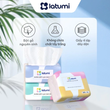 Thùng 30 gói giấy ăn Latumi 4 lớp mềm, thấm nhanh bột gỗ nguyên sinh 139.000đ 3