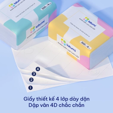 Thùng 30 gói giấy ăn Latumi 4 lớp mềm, thấm nhanh bột gỗ nguyên sinh 139.000đ 4
