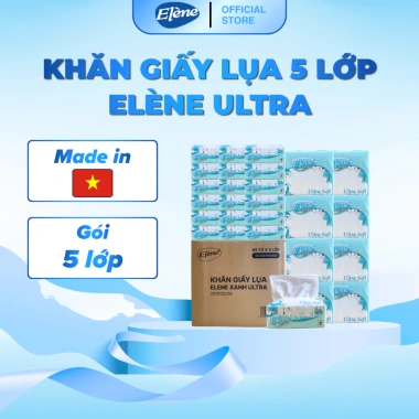 Thùng 30 Gói Khăn Giấy Lụa 5 Lớp Elene Cao Cấp - Mềm Mịn, An Toàn, Giá 89.000 VND