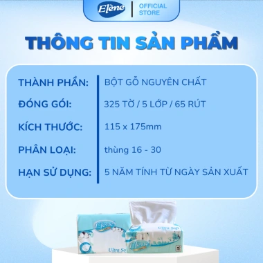 Thùng 30 Gói Khăn Giấy Lụa 5 Lớp Elene Cao Cấp - Mềm Mịn, An Toàn, Giá 89.000 VND