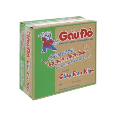 Thùng 30 Gói Mì Gấu Đỏ Gà Sợi Phở, Tôm Chua Cay, Chay Rau Nấm 63g - Giá chỉ 99.960₫ (Giá gốc 127.949₫)
