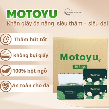 Thùng 30 Gói MOTOYU Khăn Giấy Rút Để Bàn 230 Tờ 4 Lớp - Dày Dặn, Mềm Mịn, Thấm Hút Tốt, An Toàn Cho Da - Giá 60.000 VNĐ 2