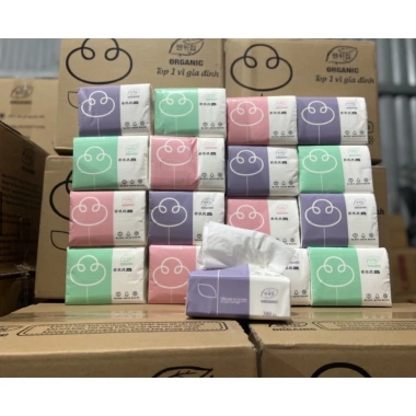 Thùng 30 gói rút giấy ăn organic siêu mềm mịn cao cấp, 109k, mua 2 free ship 5