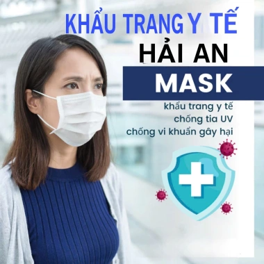 Thùng 300 chiếc (6 hộp) Khẩu Trang Y Tế 4 Lớp Hải An Mask - Kháng khuẩn, Chống bụi mịn và Tia UV, Giá ưu đãi 134.399 VND