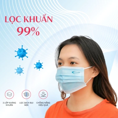 Thùng 300 chiếc (6 hộp) Khẩu Trang Y Tế 4 Lớp Hải An Mask - Kháng khuẩn, Chống bụi mịn và Tia UV, Giá ưu đãi 134.399 VND