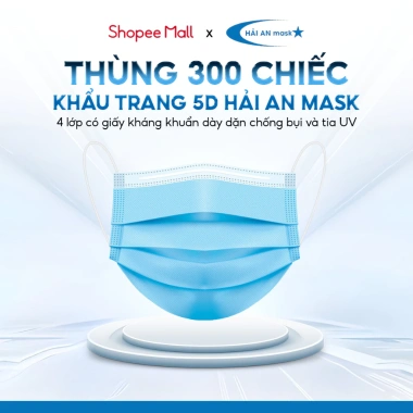 Thùng 300 chiếc (6 hộp) Khẩu Trang Y Tế 4 Lớp Hải An Mask - Kháng khuẩn, Chống bụi mịn và Tia UV, Giá ưu đãi 134.399 VND 9 Thùng 300 chiếc (6 hộp) Khẩu Trang Y Tế 4 Lớp Hải An Mask - Kháng khuẩn, Chống bụi mịn và Tia UV, Giá ưu đãi 134.399 VND 9