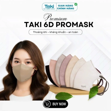 Thùng 300 khẩu trang 6D Taki Mask không đau tai, mềm mại - Giá 82.000 VND, hottrend