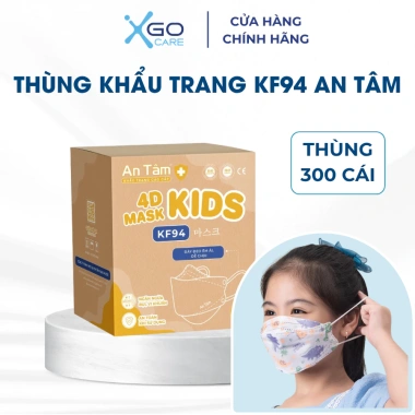 Thùng 300 khẩu trang bé KF94 4 lớp An Tâm – Kháng khuẩn, chống UV, tiện mang – Giá chỉ 70.000₫