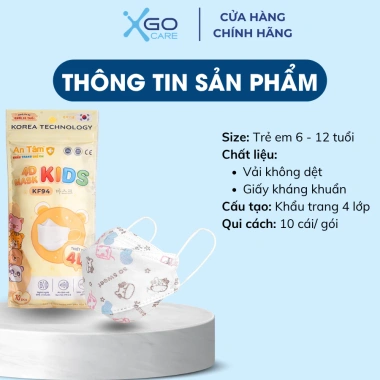 Thùng 300 khẩu trang bé KF94 4 lớp An Tâm – Kháng khuẩn, chống UV, tiện mang – Giá chỉ 70.000₫