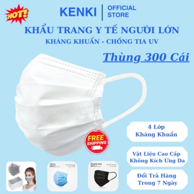 Thùng 300 khẩu trang y tế 4 lớp kháng khuẩn, chống UV - Giá chỉ 50.000 VNĐ