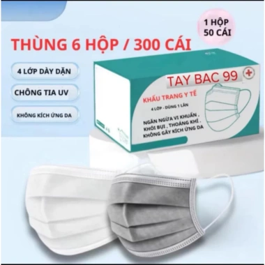 Thùng 300,200,100 khẩu trang y tế người lớn 4 lớp chống bụi UV - 69.600₫