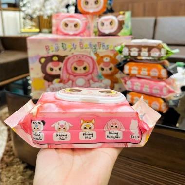 Thùng 32 gói Khăn Ướt BabyThree Phú Đạt - An toàn da bé, không mùi, 120 tờ, giá ưu đãi 78.000₫