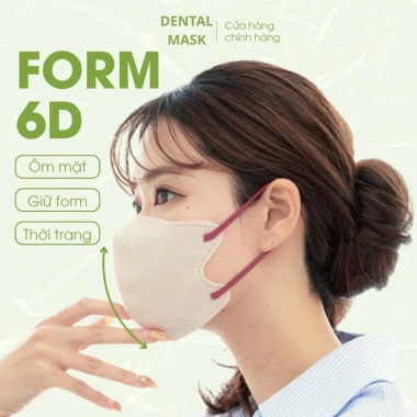 Thùng 320 khẩu trang 6D Dental Mask 3 lớp thoáng khí chống tia UV giá 85.000₫ 2