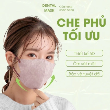 Thùng 320 khẩu trang 6D Dental Mask 3 lớp thoáng khí chống tia UV giá 85.000₫ 5