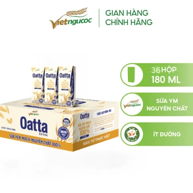 Thùng 36 hộp OATTA Drink Sữa Yến Mạch Nguyên Chất 180ml Ít Đường Giá 337.000đ