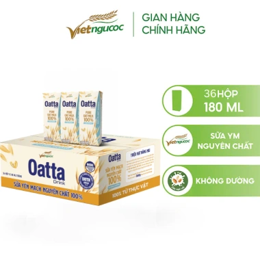 Thùng 36 Hộp Sữa Yến Mạch Nguyên Chất OATTA Drink Không Đường 180ml - Dinh Dưỡng, Giảm Cân, Giá Ưu Đãi