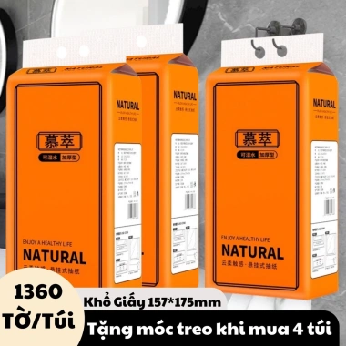Thùng 4 Bịch Giấy Treo Tường Đa Năng NATURAL 1.360 Tờ - Nội Địa, Giá 105.000₫