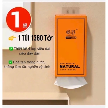 Thùng 4 Bịch Giấy Treo Tường Đa Năng NATURAL 1.360 Tờ - Nội Địa, Giá 105.000₫
