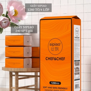 Thùng 4 bịch Khăn giấy rút Sipiao treo tường 1.280 tờ: Siêu dai, mềm mịn 175x155mm 2 Thùng 4 bịch Khăn giấy rút Sipiao treo tường 1.280 tờ: Siêu dai, mềm mịn 175x155mm 2