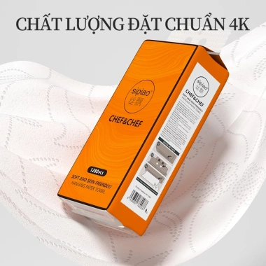 Thùng 4 bịch Khăn giấy rút Sipiao treo tường 1.280 tờ: Siêu dai, mềm mịn 175x155mm
