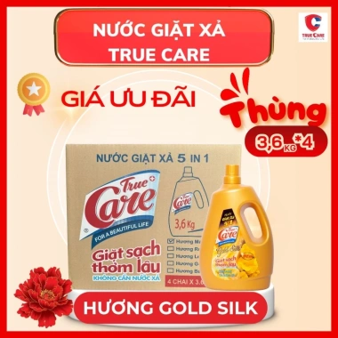 Thùng 4 Chai 3.6kg Nước giặt xả 5in1 hương hoa giặt sạch đặc tiết kiệm bọt