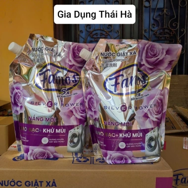 Thùng 4 Túi Nước Giặt FAMOS 3,2L - Công Nghệ Nano Bạc, Khử Mùi, 5x Sức Mạnh, Giá 150.000 VND