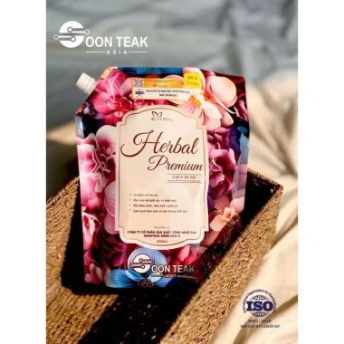 Thùng 4 túi nước giặt HERBAL PRENUM – Hương nước hoa Pháp, mềm vải, sạch khuẩn, an toàn da – 150k