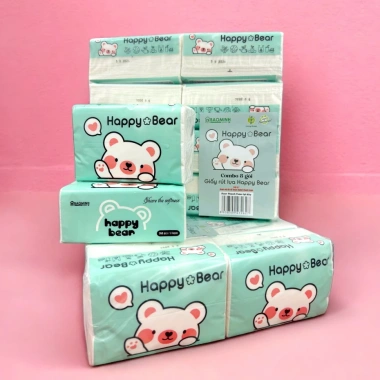 Thùng 40 gói Happy Bear Giấy Rút Lụa Trắng 360 tờ 3 lớp không mùi - Dai dày, mềm mại, chỉ 225.000đ 4 Thùng 40 gói Happy Bear Giấy Rút Lụa Trắng 360 tờ 3 lớp không mùi - Dai dày, mềm mại, chỉ 225.000đ 4