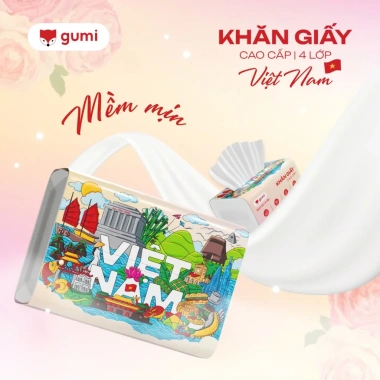 Thùng 42 gói giấy ăn cao cấp Gumi 3/4 lớp mềm mịn, tiện lợi cho phòng khách, giá 213.700đ 5