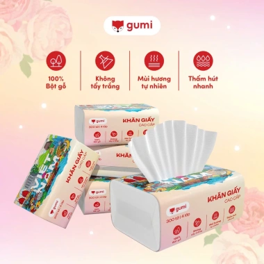 Thùng 42 gói giấy ăn cao cấp Gumi 3/4 lớp mềm mịn, tiện lợi cho phòng khách, giá 213.700đ 8