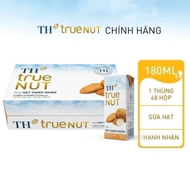 Thùng 48 hộp sữa hạt hạnh nhân TH True Nut 180ml Giá ưu đãi 621.510₫ giàu protein