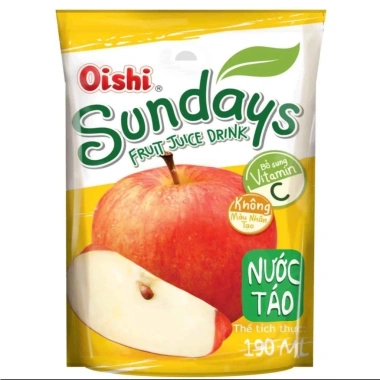 Thùng 50 Túi Oishi 180ml Chanh Đào Nho Táo - Tăng Lực, Giá ưu đãi 168.600₫