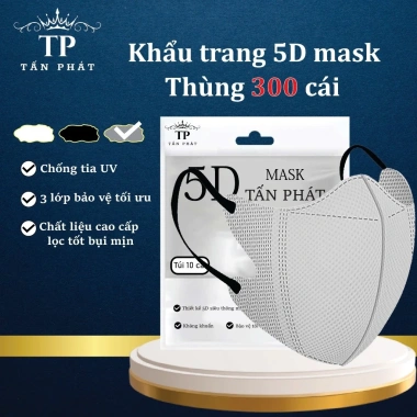 Thùng 500 Cái Khẩu Trang 5D Tấn Phát Giá 42.000 VNĐ Bảo Vệ Cao Thoáng Khí Đa Dụng