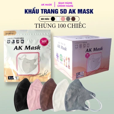 Thùng 500C Khẩu Trang 5D AK MASK Kháng Khuẩn, Kháng Nước, Chống UV - 89k