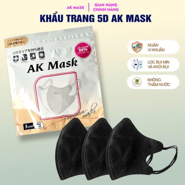Thùng 500C Khẩu Trang 5D AK MASK Kháng Khuẩn, Kháng Nước, Chống UV - 89k