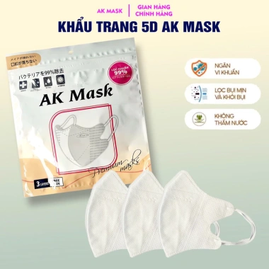 Thùng 500C Khẩu Trang 5D AK MASK Kháng Khuẩn, Kháng Nước, Chống UV - 89k