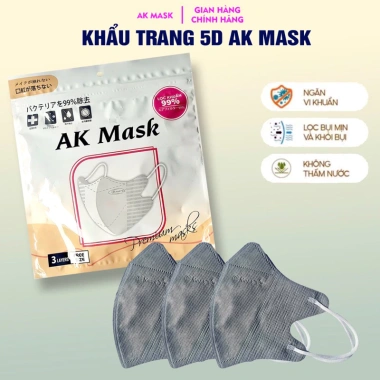 Thùng 500C Khẩu Trang 5D AK MASK Kháng Khuẩn, Kháng Nước, Chống UV - 89k