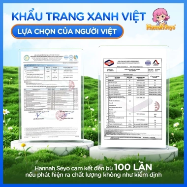Thùng 560 Túi Vải Khẩu Trang 5D Hannah Seyo - Chống UV, Nắng, Bụi Mịn 3 Lớp, 175k
