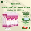 Thùng 6 Bịch Giấy Rút Treo Tường Hanoi Silk Mềm Dai Thấm Nước Không Rách 1.280 Tờ Tặng Móc Treo 3