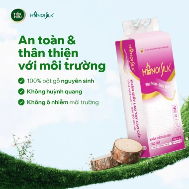 Thùng 6 Bịch Giấy Rút Treo Tường Hanoi Silk Mềm Dai Thấm Nước Không Rách 1.280 Tờ Tặng Móc Treo